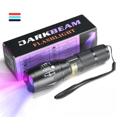 DARKBEAM Taschenlampe Doppeltes UV Licht 365nm & 395nm Wiederaufladbare,