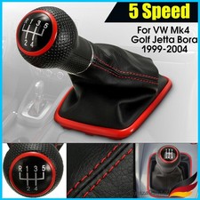 5-Gang Schaltknauf Schaltknauf Schaltmanschette für Golf 4 Jetta Bora Mk4 Rot