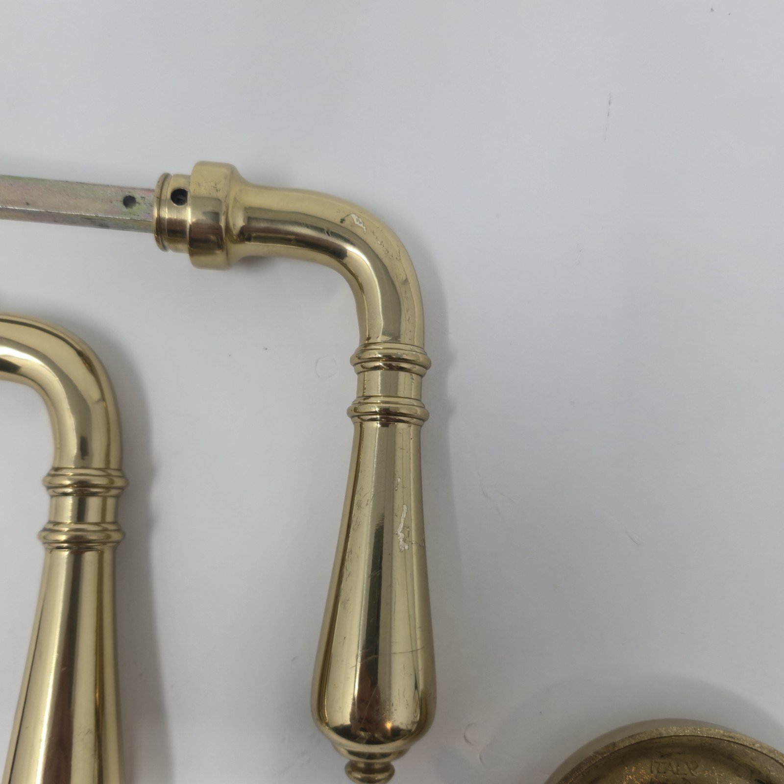 ​Vintage Solid Brass Door Handle Levers Drop Scroll Made in Italy Replacement... image 7