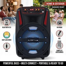 Loud Portable Bluetooth Speaker Dual Sub woofer Party Heavy Bass Sound System