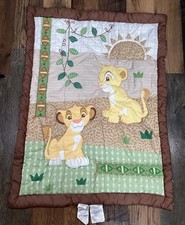 Disney Baby Lion King Simba Crib Comforter Reversible Blanket 32 x42 Wall Hang