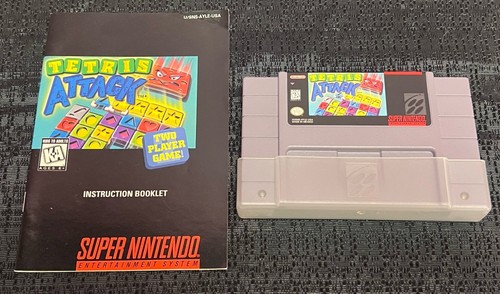 Tetris Attack SNES Super Nintendo Cartridge & Manual - Tested & Working