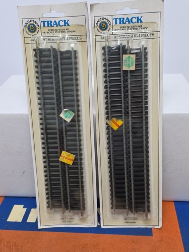2X Pistas Bachman 44112 escala HO 9" vía recta 4 piezas ea. paquete total 8 piezas | Condition: New