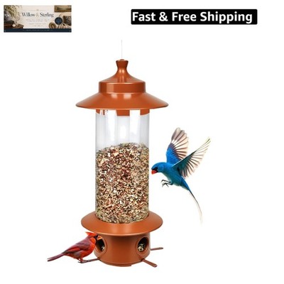 Squirrel Proof Bird Feeders for Outdoor: 4.8LB Large Capacity Hanging Bird Fe...