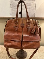 Borsa a tracolla Dooney & Bourke Florentine Clayton grande tote castagno naturale