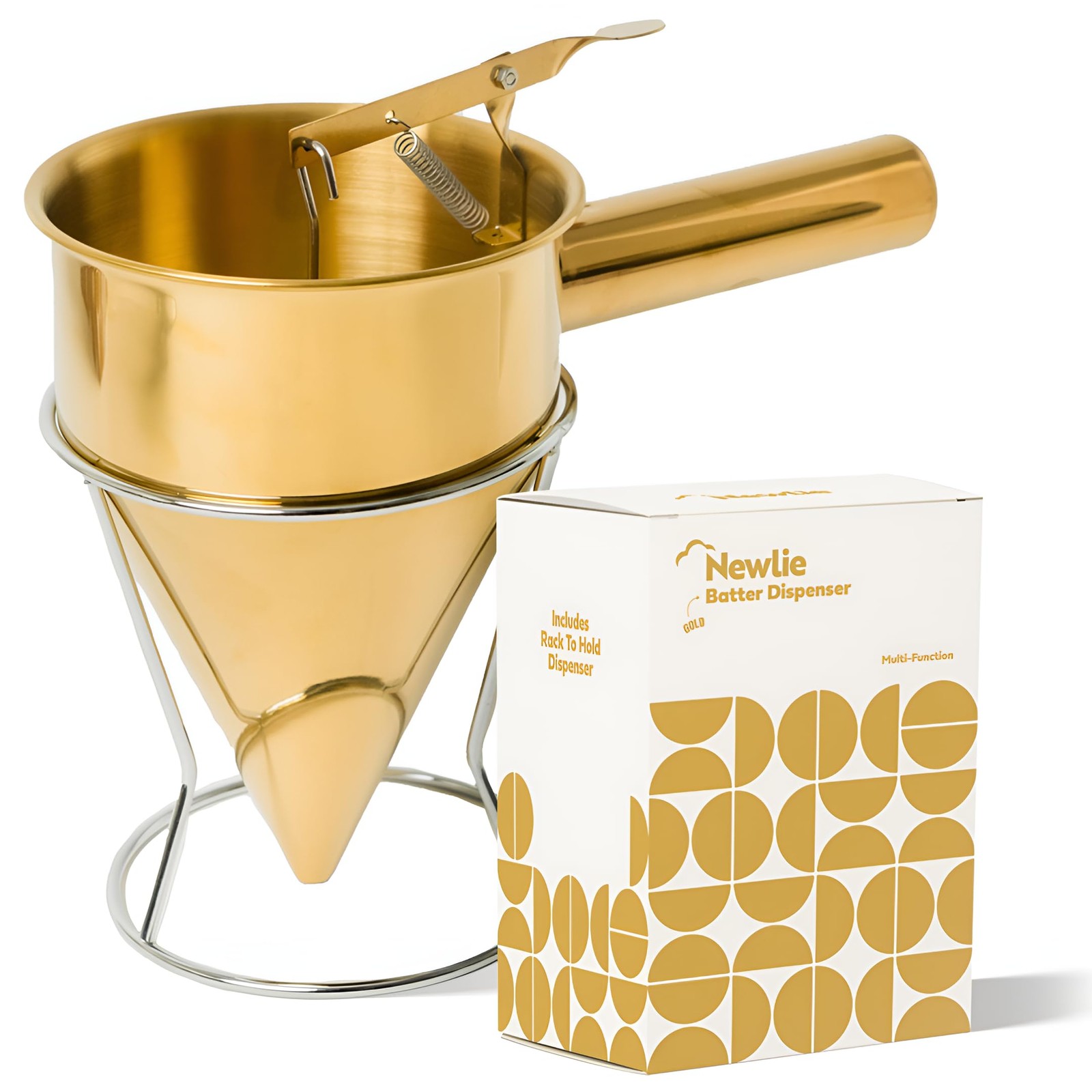 Pancake Batter Dispenser (Gold) - 40oz Batter Dispenser - Precise Pancake Mak...