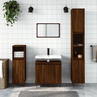 Badschrank Eichen-Optik Braun Badezimmerschrank Holzwerkstoff 58X33X60 Cm
