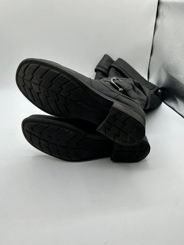 Bota de montar alta BareTraps Kyletta para mujer talla 8M negra imitación cuero cremallera lateral Foto 4 de 4