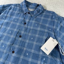 Katin Pocket Short Sleeve Button Down Shirt Men's Size Medium NWT Blue Plaid