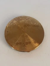 Vintage Gold-tone Compact Mirror Set with Sponge & Filter