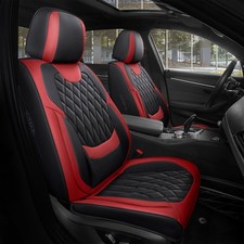 Car Seat Covers Full Set - Faux Leather, Waterproof, Lumbar Support - Fit f
