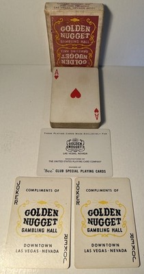 Vintage Golden Nugget Gambling Hall Red Playing Cards, In Box, 54