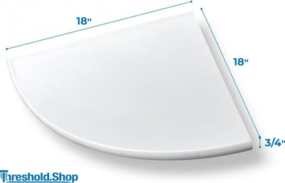 Super White Engineered Marble Corner Shower Seat Floating Solid Mount Bathroom