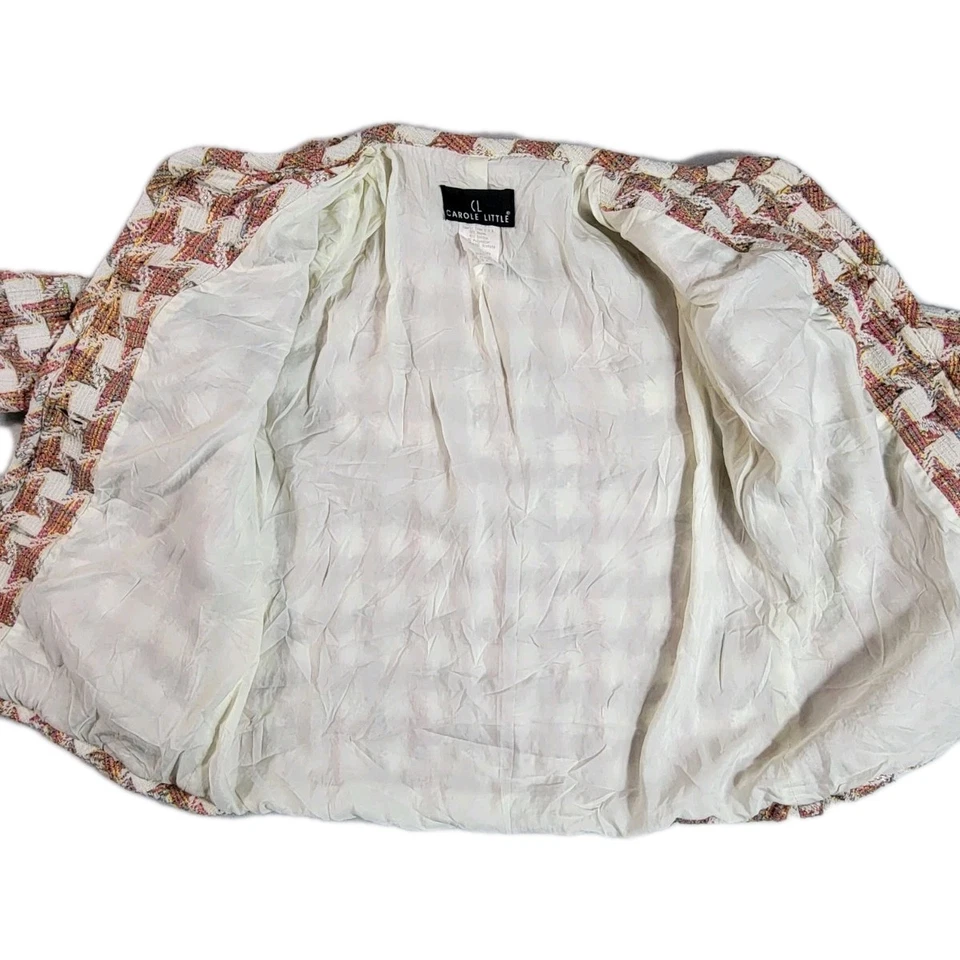 Blazer pequeño vintage de tweed arco iris carole tejido pastel chaqueta para mujer talla 6 Foto 3 de 4