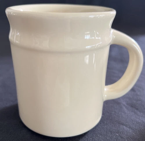 Vintage Roseville Pottery Plain Off White Coffee Tea Cup Mug Roseville Ohio EUC