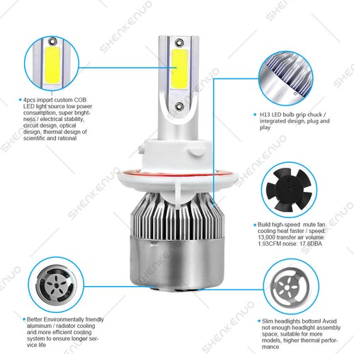 For Dodge Grand Caravan 2008-2010 8000K LED Headlight Hi/Lo + Fog Bulbs Kit 4x - Picture 3 of 11