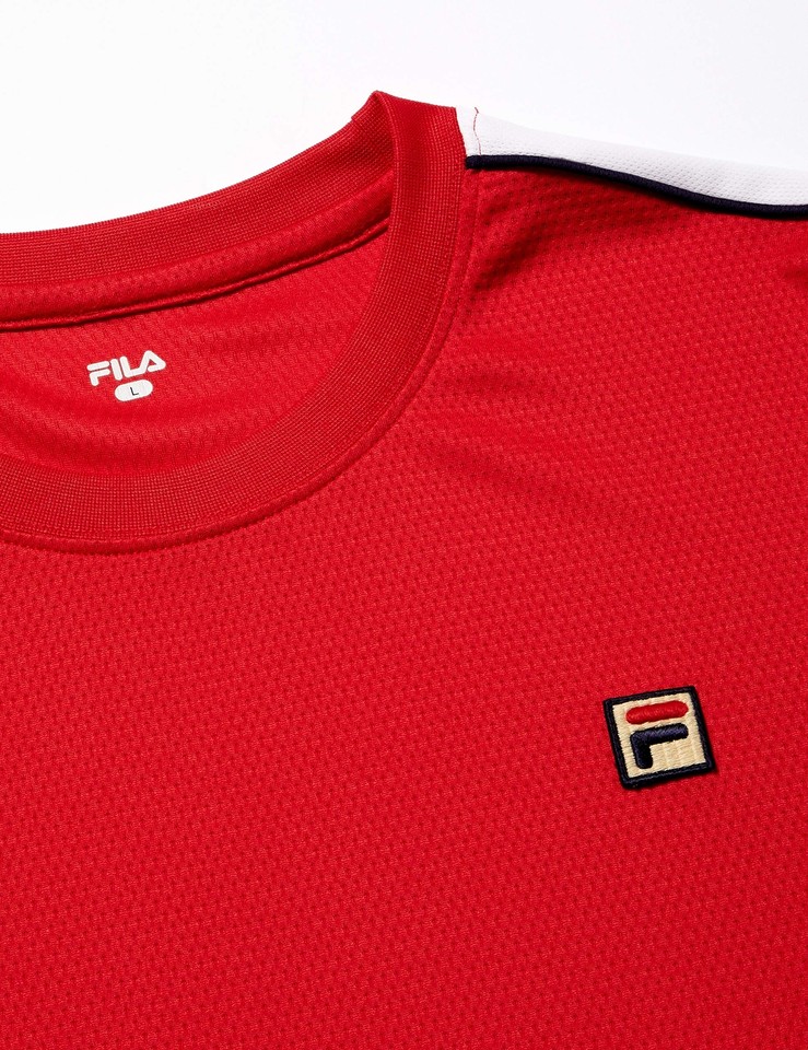 [Fila Tennis] Tennis Shirt Game Shirt VM5537 Men's Fila Red M eBay