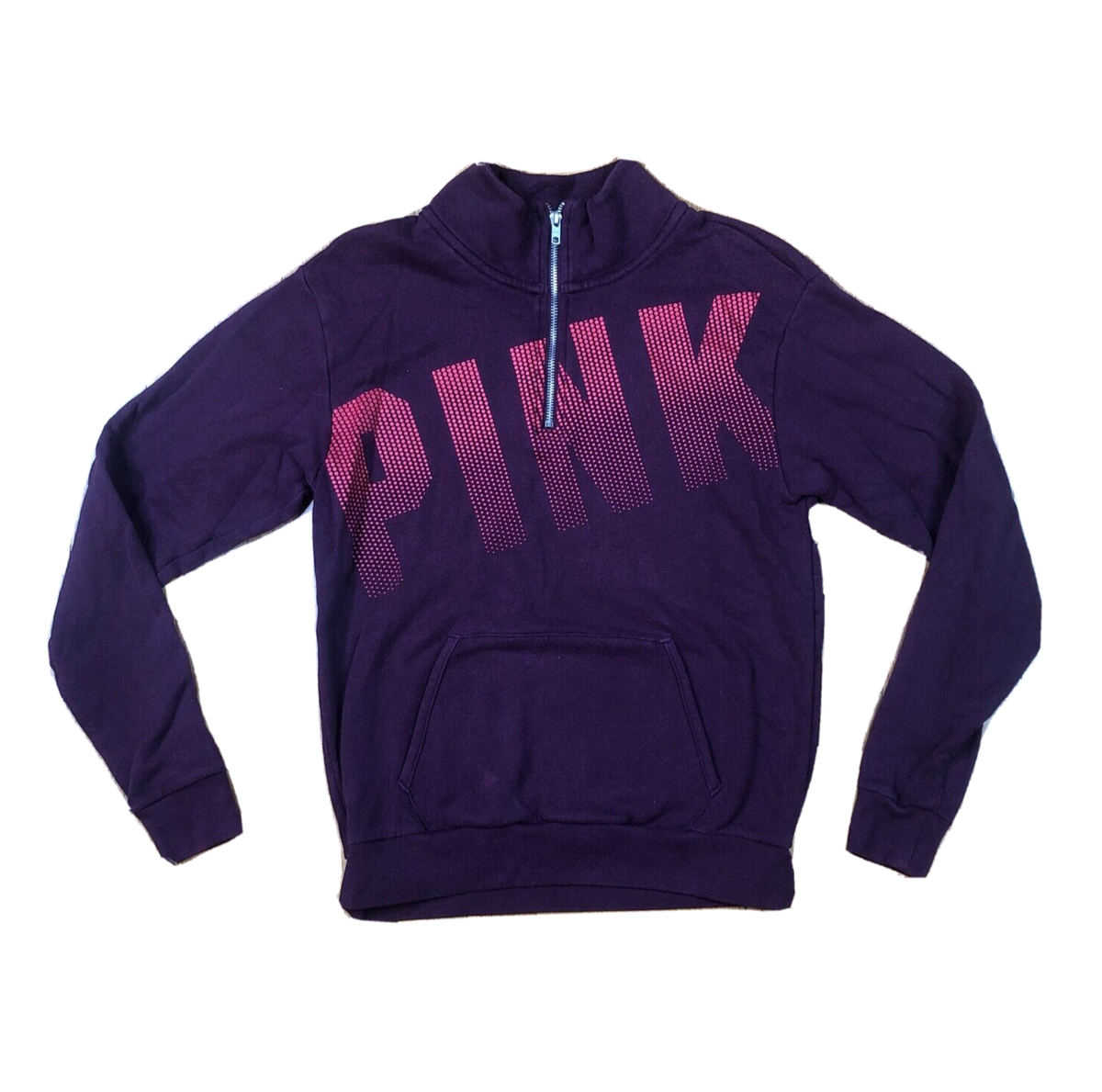 Victorias Secret PINK Jacket Womens XS Red 1/4 Zip Top Logo Extra