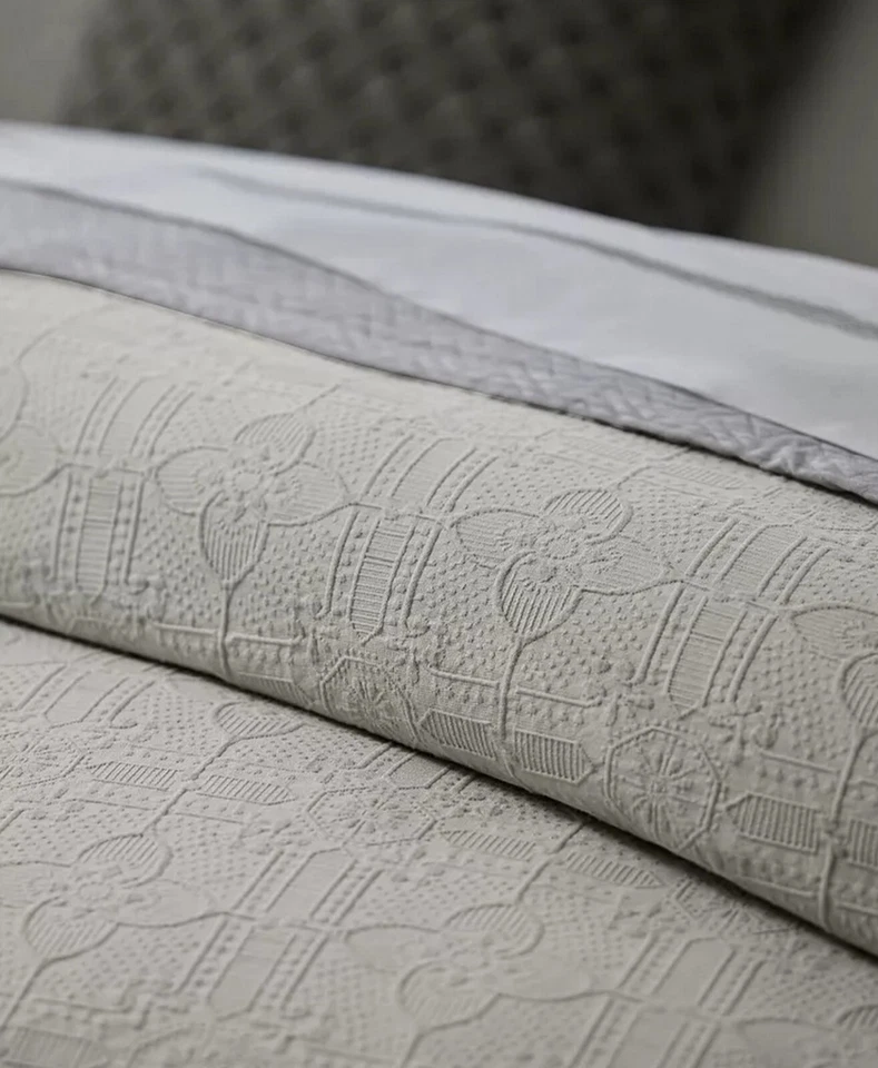 RALPH LAUREN Sascha текстурированный медальон одеяло 3 шт комплект король $500 серый - Изображение 4 из 4