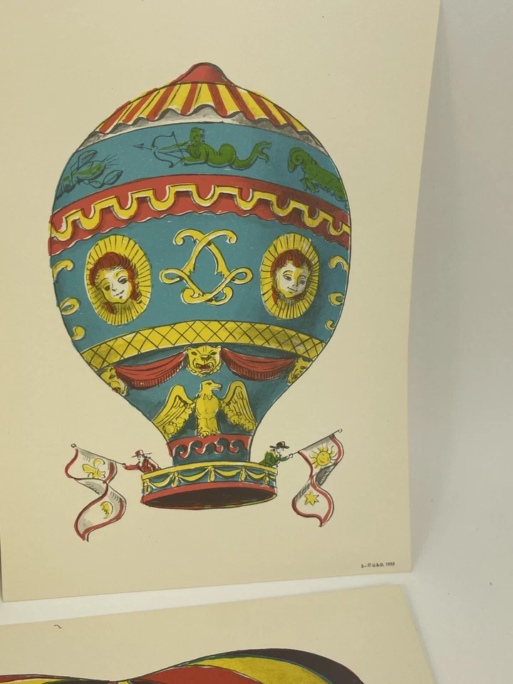 8- #’d Smithsonian 1955 USG Hot Air Balloon Print Collection 8-1/4 X 6-1/4 “ - Image 4 of 4