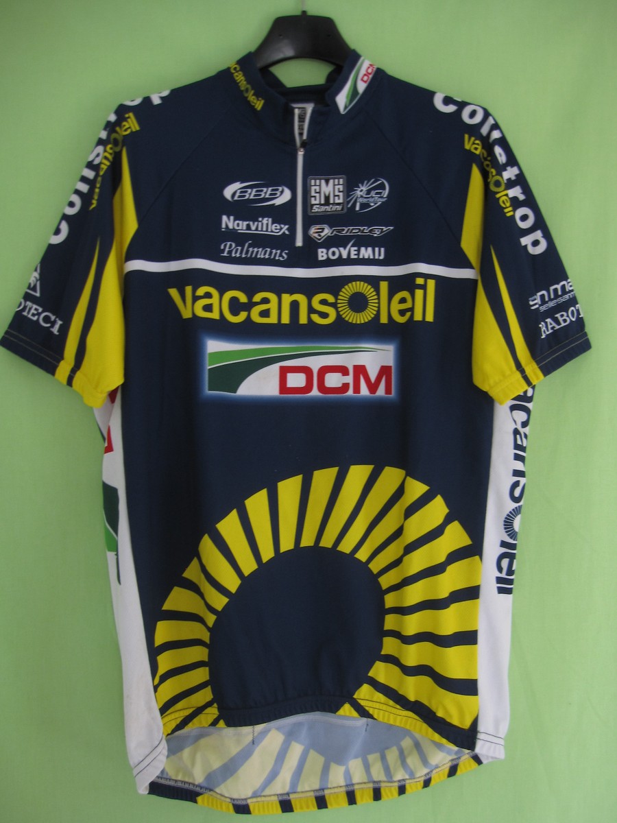 Maillot Cycliste Bianchi Vacansoleil DCM Santini, Homme Taille XXL, Made In Italy