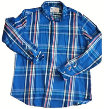 Chubbies Flannel Shirt Mens XL Blue Plaid Long Sleeve Button Up 98 Cotton