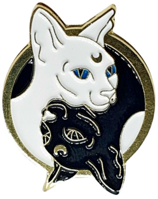 Katze Pin Anstecker Yin Yang Luna Siam Mond Haustier Katze Pin Emaille Brosche Spirituelle Anstecknadel