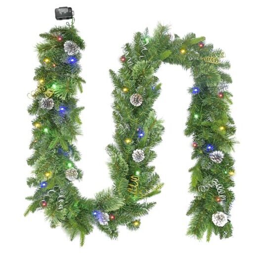 Christmas Garland with Lights 9FT Christmas Garland with 50 LED light