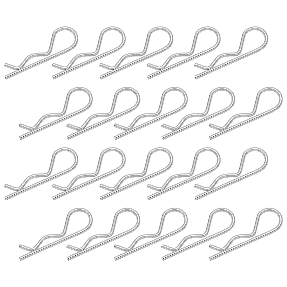 20Pcs R Clips Hitch Pins Clips, Stainless Steel Retaining Cotter Pins