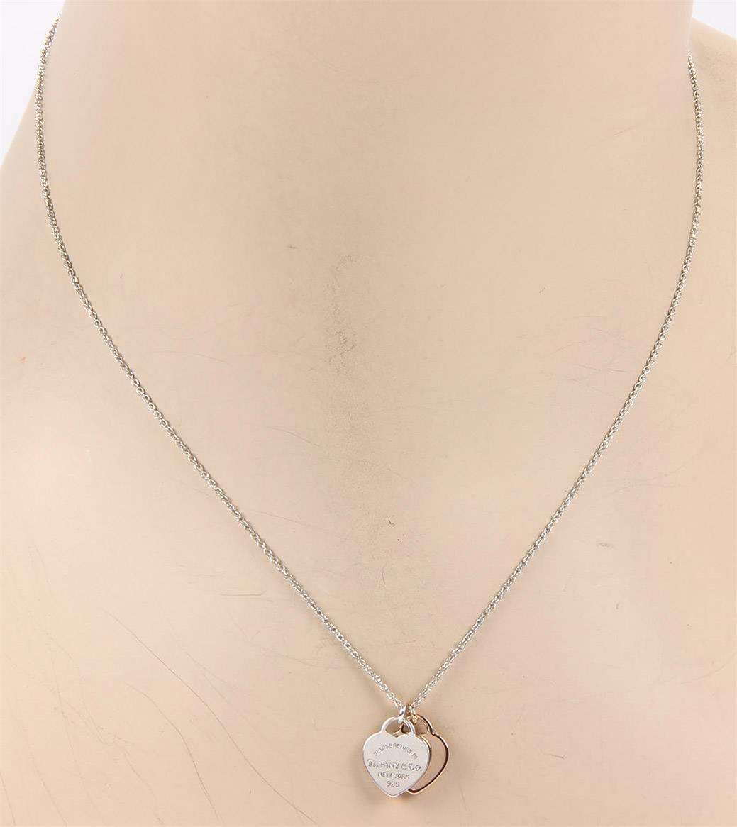 Tiffany & Co Please Return Pendant 2 Hearts in Sterling Silver
