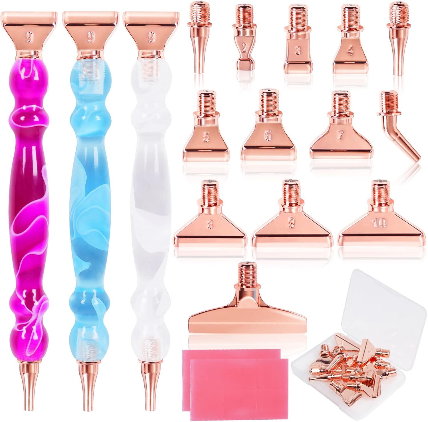 29 PCS Metal Thread Tips Diamond Painting Kit with 3 Diamond Art Pens