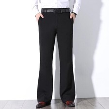 Men Stretch Pants Bell Bottom Flared Pants Slim Formal Business Bootcut Trousers