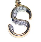 925 silver Gold Plated Vermeil lab grown diamond .07ct pendant necklace letter S — photo 3