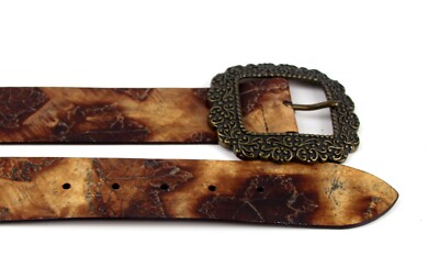 Olga Santini TOOLED BROWN GENUINE LEATHER 1 3/4