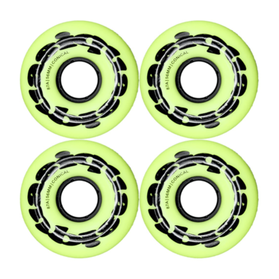 Quasi Stoner Conical Tennis Ball Yellow 56mm 87A Skateboard Wheels