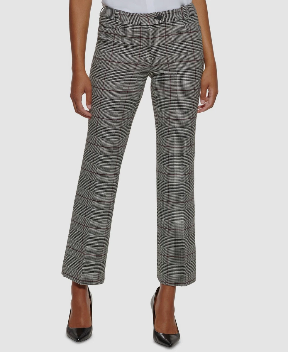 $100 Calvin Klein Women's Gray Glen Plaid Modern Dress Pants Size Petite 2P
