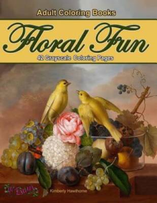 Floral Fun 42 Grayscale Coloring Pages: Flowers in beautiful floral arran - GOOD