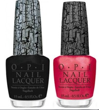 OPI Nail Lacquer Black Shatter E53 Pink Shatter E58 - Pack of 2 Bottles