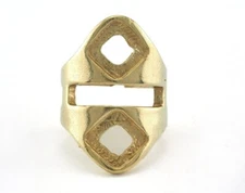 Ring Adjustable Ring Bezel - Raw brass  17mm 6.5US inner size - Adjustable 3382