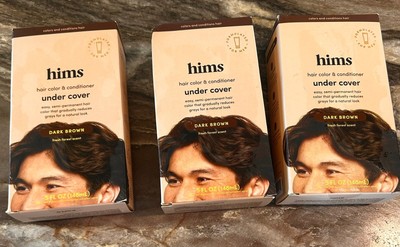 Men s Hair Color HIMS Under Cover & Conditioner Dark Brown Blends Gray Lot Of 3