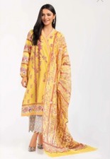 NWT GUL AHMED Size XS 2PC Screen Printed Kurti Organza Dupatta Pakistani Indian