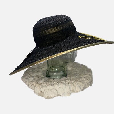 Black Wide Brim WAP Embellished Sun Hat Excellent Condition 