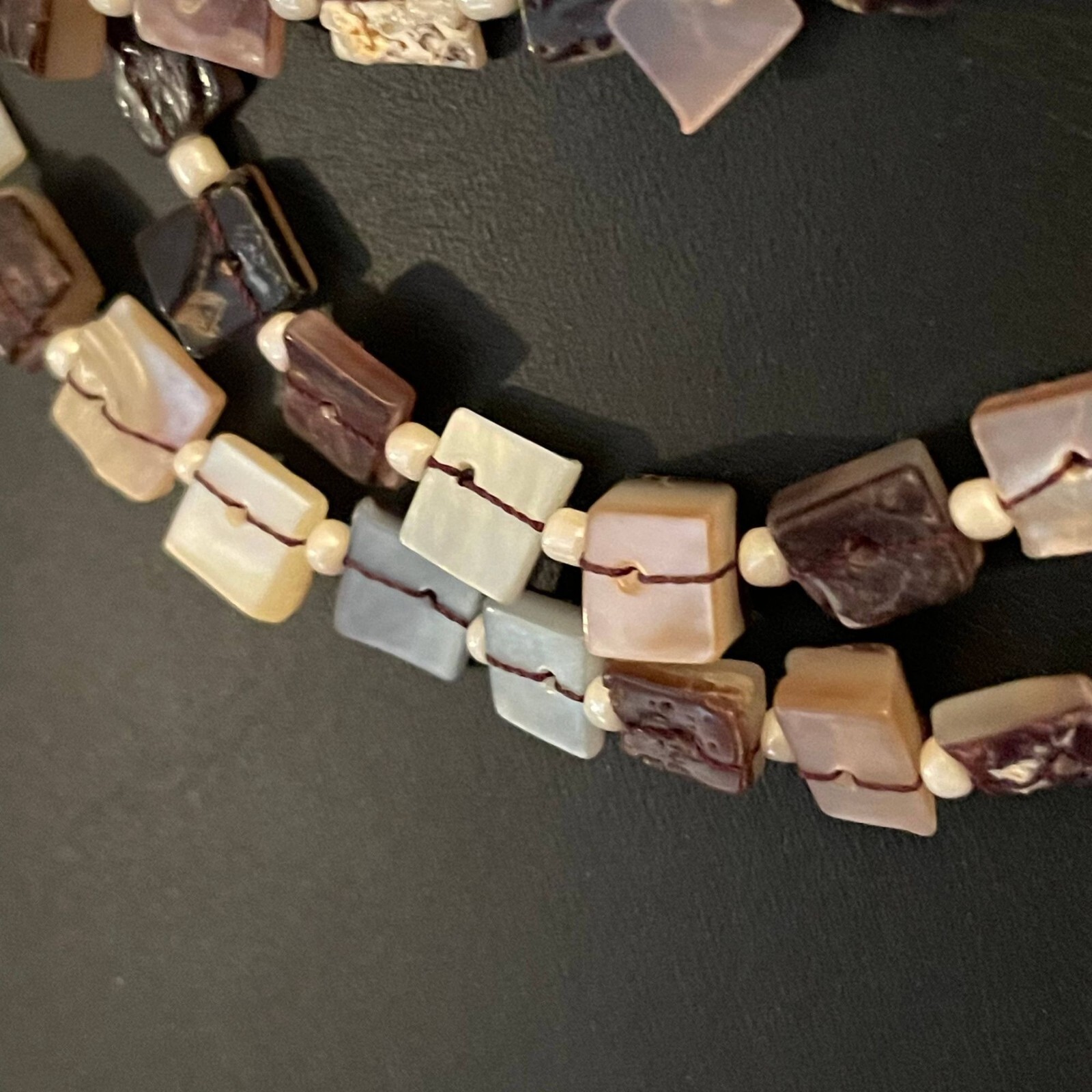 Cookie Lee Multicolor Square Shell Beads Multi St… - image 3