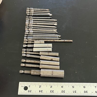 Apex M T 323-5 324 327 490 Power Screwdriver Bit Set of 24 - 1/4'' Hex Drive