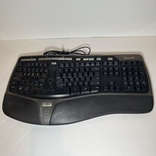 Microsoft Natural Ergonomic Keyboard 4000 V1.0 KU-0462 Black Wired USB Tested