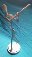 Cast Iron Abstract Modern Sculpture Statue Baseball Swordsman Picasso Brutalist