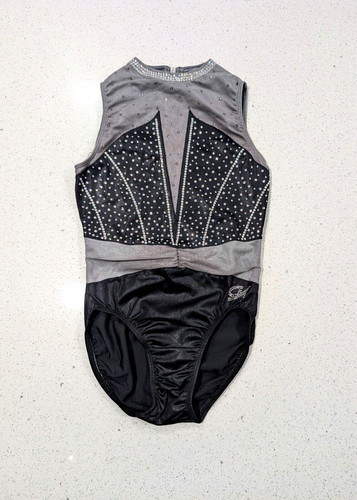 CHAMPIONSHIP LEO GK Elite gymnastics Leotard Adult Medium TUXEDO size runs small