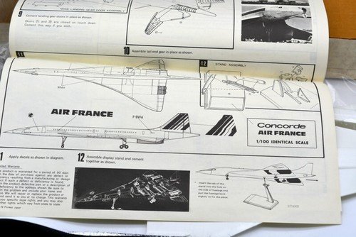 CONCORDE SUPERSONIC AIRLINER PLASTIC MODEL KIT, 1/100 SCALE, 23" LONG, MADE USA - Picture 11 of 17