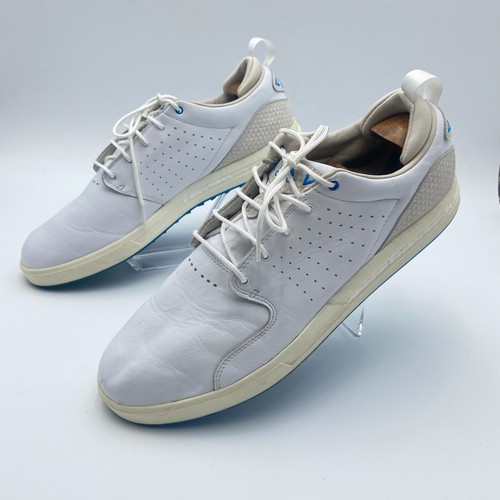Zapatos de golf Adidas Flopshot de cuero sin clavos para hombre EE. UU. 13 blanco nube GV9668 - Imagen 5 de 15