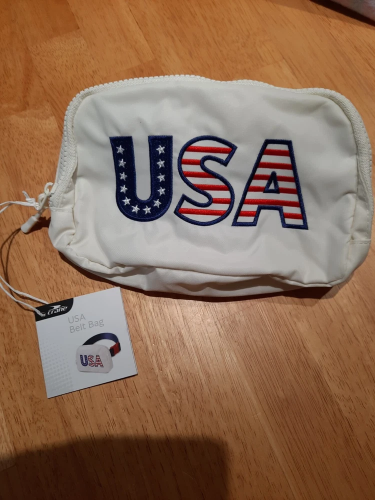 USA Belt Bag, Crane, Red, White, Blue, Fanny Pack, Zip, Pockets, Very Attractive